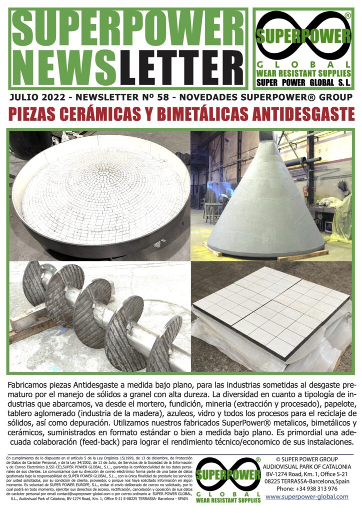 Nº 58 – Piezas Cerámicas y Bimetálicas Antidesgaste